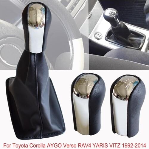 5 6 Speed MT Car Gearshift Shifter Lever Head With Dust-proof Cover For Toyota Corolla AYGO Verso RAV4 YARIS VITZ 1992-2014