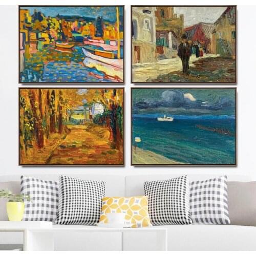 Home Decoration Art Wall Pictures for Living Room Poster Print Canvas Printings Paintingsn Russian Wassily Kandinsky Landscape