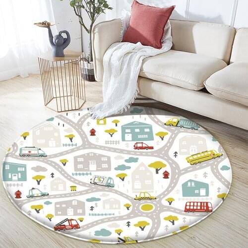 Alfombra High Quality Rug Childrens Flannel Carpet Landscape Game Learn For Baby Round In Room The Carpet Childrens Play