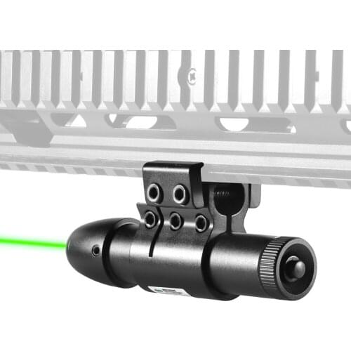 Laser Black Matte Tactical Laser Sight, 5mW, Green, Adjustable Dual Rail Mount Back Line Switch Design for Hunting