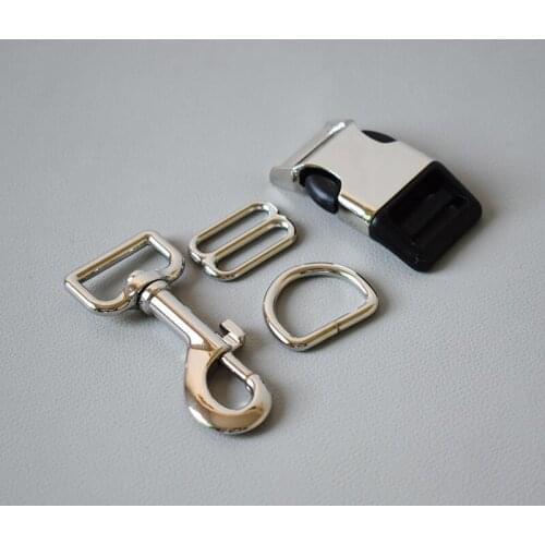 10 set 8 button 4 times Metal release buckles D rings sliders for cat dog collar adjustable buckles DIY sewing accessories