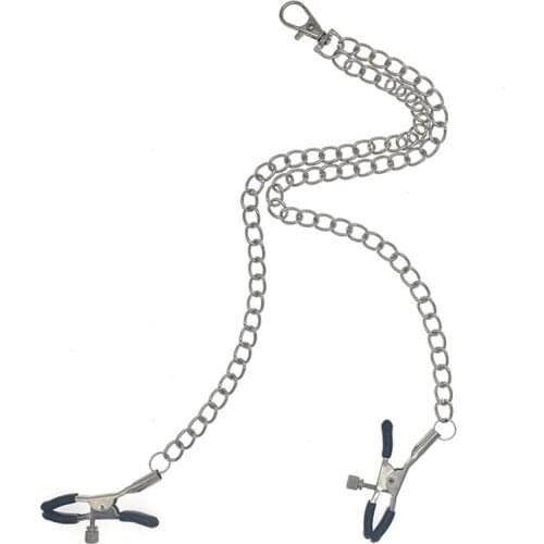 Metal Bondage Nipple Clamps Chain Nipple Clips Labia Clamps Slave BDSM Women Toys Adult Sex Games Vagina Labia Spreader