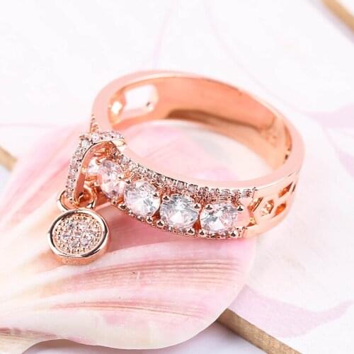 Fashion Filled Crystal Wedding Rings for Women Luxury Zircon Engagement Hollow Finger Ring Exquisite Jewelry Gift Wholesale