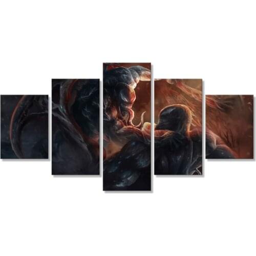 Venoms Riot Modular Prints Pictures Home Decor 5 Pieces Painting Office Canvas Poster Modern Movie Wall Art
