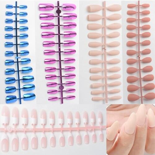DingXue 24 /pcs Fake Nails Matte /UV False nail Detachable tips for Nail Extension Manicure Art press on Fake False nails G006