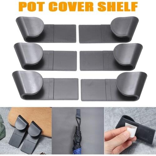 6Pcs/Set Wall-Mounted Pan Lid Cover Rack Houseware Pot Lid Holder Organizers Storage Lid Rack Hanging Holder Kitchen Utensils