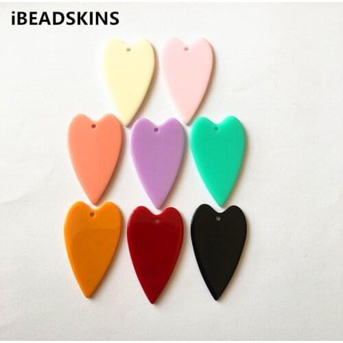 New arrival! 38x23mm100pcs/lot acrylic heart-shape charms for stud earrings/earrings accessories/Earring parts DIY