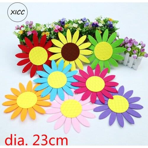 XICC Big Size 23cm Sun Flower Non-woven Polyester Wool Felt Fabric School Classroom Home Kid Handmade Gift Doll DIY Hanging Work