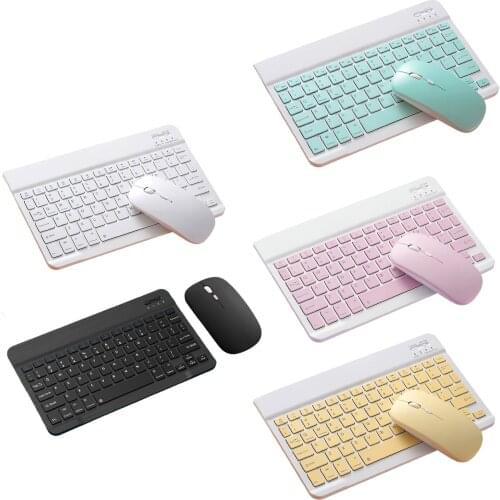 Portable Bluetooth Keyboard Mouse Comb Set Rechargeable for iPad Tablet PC Desktop Laptop Windows iOS
