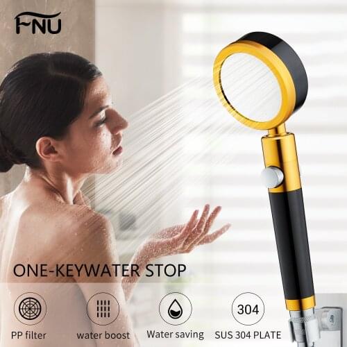 Handheld Metal Shower Head Filter for Bathroom Durable Round High Pressure Black Color Water Saving Showerheads Ducha Chuveiro