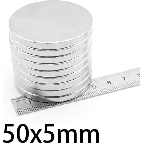 1-5PCS 50x5mm Strong Cylinder Rare Earth Magnet 50mmx5mm Round Neodymium Magnets 50*5mm Big N35 Disc Magnet 50*5