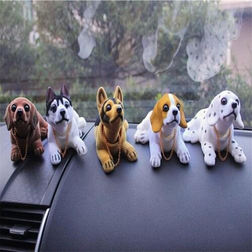 Car Ornaments Cute Simulation Swinging Head Dog Car Interior Accessories Toy Gifts Automobile Dashboard Decoration Photography