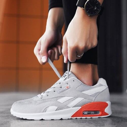 Outdoor Damping Men Sport Shoes Women Running Shoes Air Soles Shoes Mens Sports Sneakers Man Gray Athletic Trainers 2021 E-997
