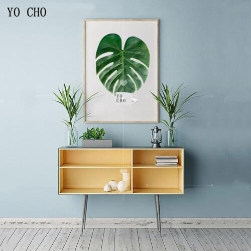 YO CHO 12pcs/lot Monstera Branch Artificial Leaf Silk Plants Home Wedding Decoracion Diy Green Leaves Jungle Party Decorations