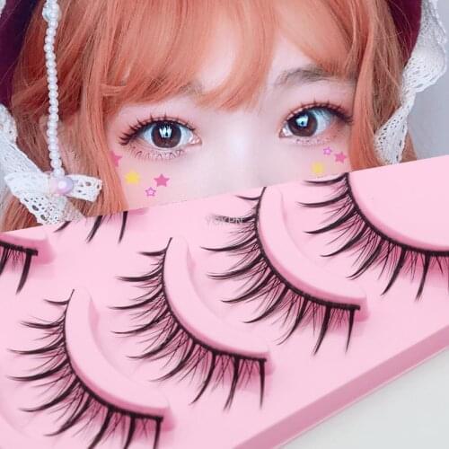Yokpn New 5 Pairs False Eyelashes Hard Stems Thick Upper Eyelashes 5 Pairs Natural Sharp Tailed False Eyelashes Makeup Lashes