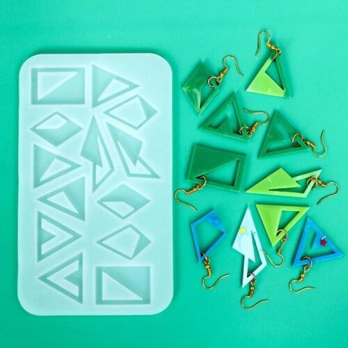 1Pc Epoxy Resin Mold Rhombus Triangle Earring Silicone Mold Geometric Earrings Jewelry Tools Jewelry Accessories