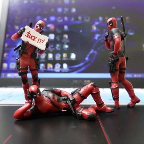 3 Desk Decoration Deadpool Car Home Office Marvel 8cm X-MAN Funny Cute Figure Model Toys