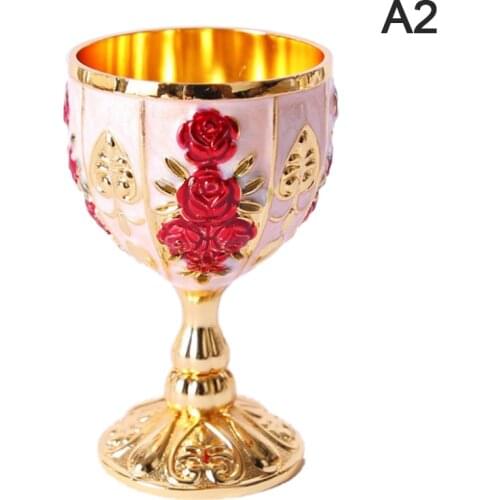30ML Retro Creative Small Beverage Wine Cup Gold European Style Home Bar Alloy Colorful Hot New2021and High Quality