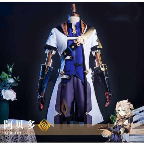 Anime Genshin Impact Cosplay Albedo Costume Game Battle Suit Uniform Halloween Costumes for Adult Christmas Fancy Party Outfits