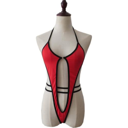 Bikini 2020 Sexy Solid color Cutout String Double waist rope Girl Beach swimwear women one piece swimsuit women biquini bikinis