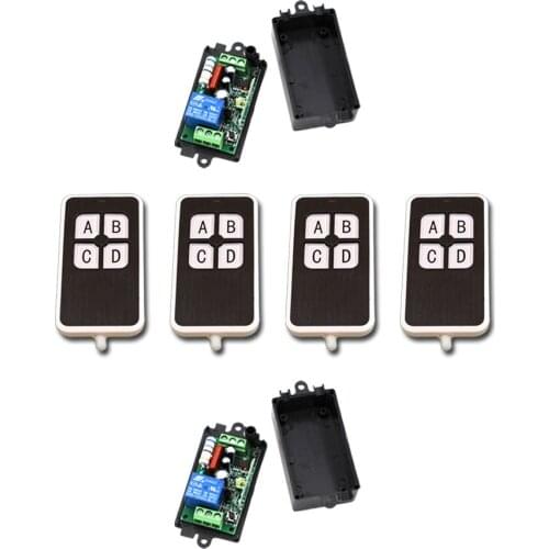 Burst Section Free Shipping 110V 220V 1CH RF Wireless Remote Control Switch System 4 X Transmitter + 2 X Receiver 315/433