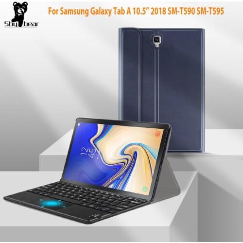 Case for Samsung Galaxy Tab A A2 10.5 2018 T590 T595 Wireless Bluetooth Keyboard Full Protective Portable Keyboard Case Cover