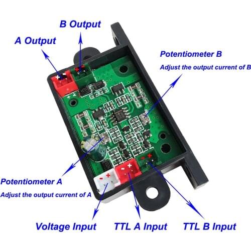 Dual Laser Diode Driver Board With TTL 0-800mA Constant Current DC 3V 3.6V 3.7V 4V 5V For LD LED Drive Accessories