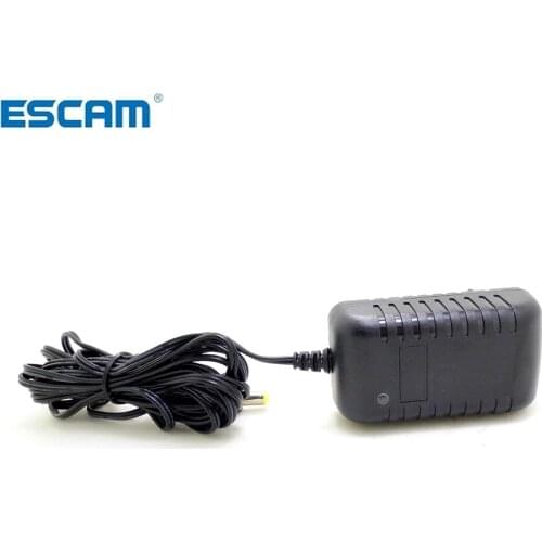 ESCAM 3 Meters EU Plug AC/DC Power adapter charger 3M Power Cable for CCTV Camera AC 100-240V DC 12V 2A (2.1mm * 5.5mm)