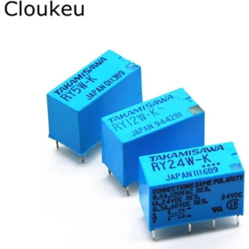 2Pcs RY5W-K RY12W-K RY24W-K RY48W-K 5V 12V 24V 48VDC Relay DIP8