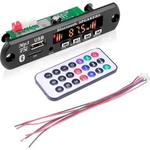 Hot Sale 6W/50W Amplifier 5V 12V 18V MP3 Player Decoder Board Bluetooth 5.0 Car FM Radio Module FM TF USB AUX Handsfree