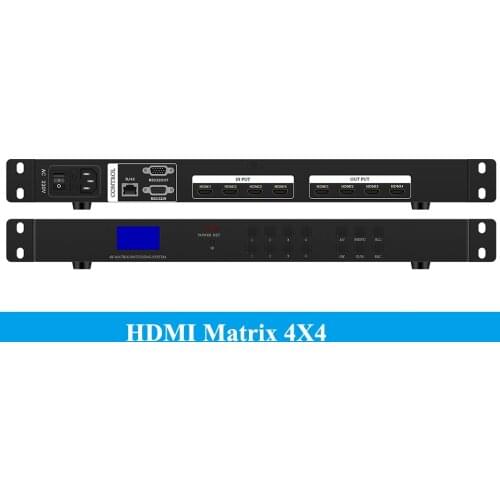 HDMI matrix 4x4 4 in 4 out Professional Engineering Level 1080P60 Splitter Switch Switcher Support panel buttons Video Converter