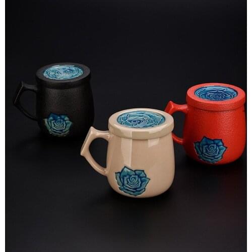 Ceramic Silver Office Cup Silver Cup 999 Pure Silver Individual Cup Filtration Covered Office Tea Cup Conference Cup