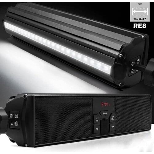 Motorcycle Stereo Speakers MP3 Music Player Bluetooth Player with USB,AUX-IN,FM Radio for 7/8-1.25 Inch Handlebar Motor Scooter