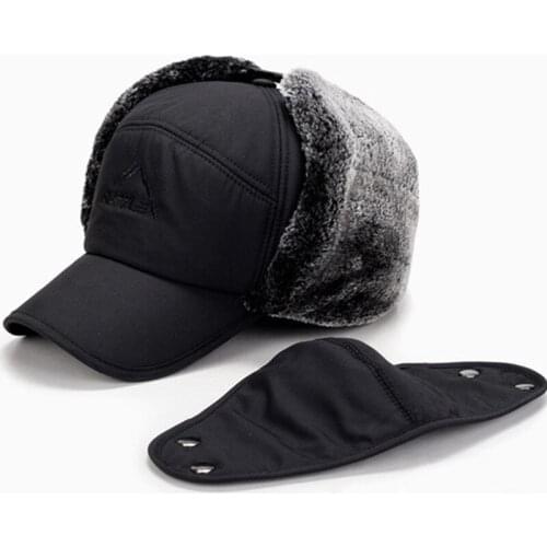 Mens Ear Protection Face Bomber Hats Thicker Plus Velvet Warm Woman Winter Hat Resist The Snow Male Bone Cap Ski Hat