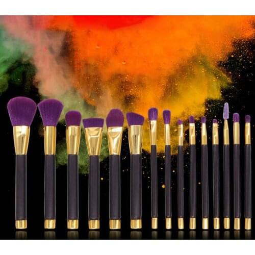 15pcs Professional Makeup Brushes Set Powder Eyeshadow Eyeliner Contour Foundation Cosmetic Brush for Full Facial Makeup Look
