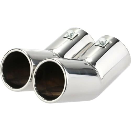 Stainless Steel Dual Pipes Exhaust Tail Pipes Muffler Tips for VW Golf 4 Bora Jetta modified car accessories