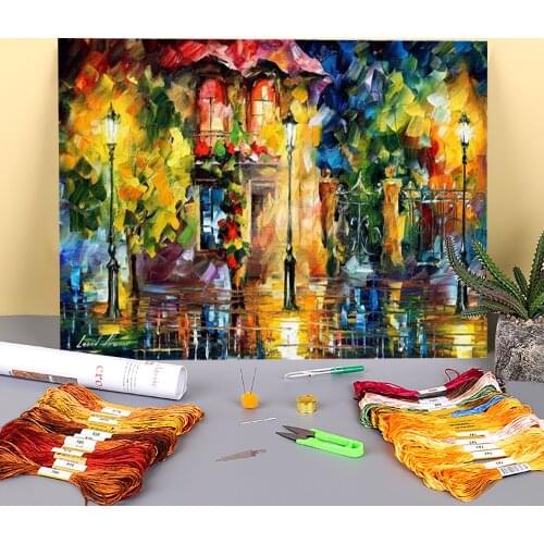 Night Imagination Printed 11CT Cross Stitch DIY Embroidery Full Kit DMC Threads Handmade Painting Knitting Handicraft Counted