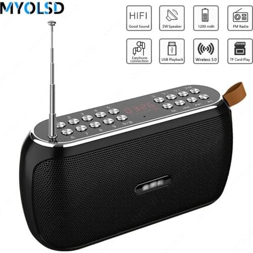 Portable Wireless Speaker Bluetooth-compatible FM Radio Outdoor Bass Loudspeaker Subwoofer caixa de som TF Column USB Speakers
