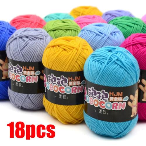 18pcs 50g Yarn for Knitting Wholesale Milk Cotton Yarn Thread Hilos Para Tejer A Ganchillo Crochet