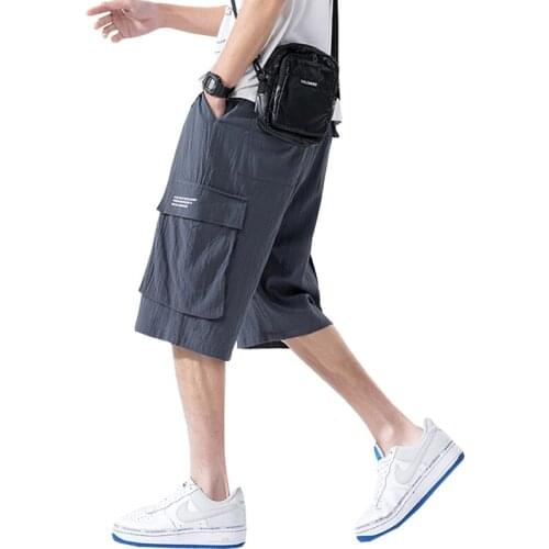 Short homme men clothing summer board shorts loose drawstring hip hop shorts
