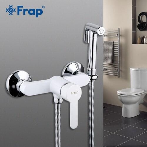 FRAP Bidets single handle mixer wall mounted luxury bathroom shower faucet set new arrivals white modern bidet faucet