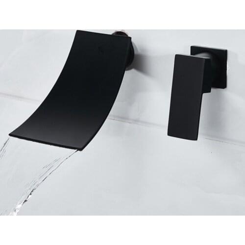 Waterfall Basin Faucets Wall Mount Waterfall Faucet Single Handle Mixer Tap Bathroom Waterfall Basin Faucet