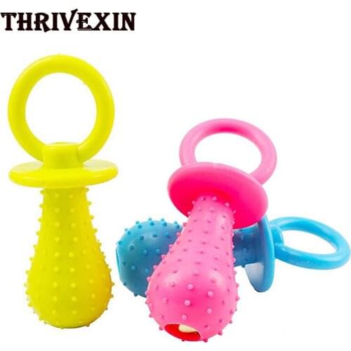 Pet Rubber Pacifier Dog Interactive Toy Molar Teeth Clean Chew Toys Dogs Resistant Bite Training Chews Teething Pets Supply