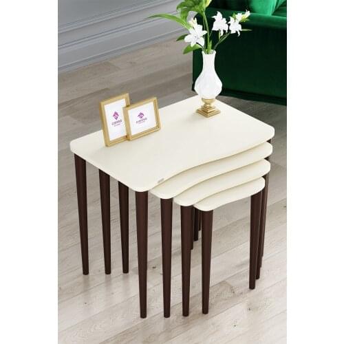 Modern Swan Series Mdf Zigon Coffee table Takımı-4 Pcs coffe table