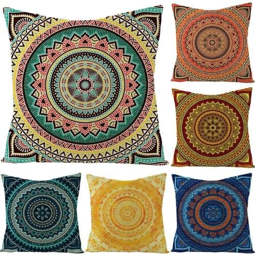 Bohemian Style Super Soft Short Plush Cushion Cover Boho Cushion Covers Printing Pillow Cover Wreath Stripes Throw Pillow