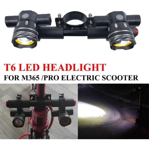 Electric Scooter LED Headlight USB Rechargeable Fog Lamp for Xiaomi M365 Pro T6 Spotlight, 1200MAh