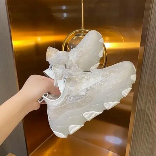 Mesh Breathable Dad Shoes Womens Fashion 2021 Summer Super Fire Versatile Jelly Thick Soled Casual Shoes