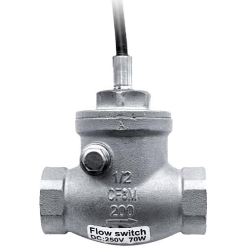 USB-FS43TS SUS304 BSPP G3/4" Baffle Type Flow Switch Reed Switch Brass Sensor Switch 8-50L/min 250V DC 70W 2 wire