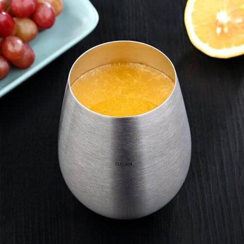 Thickened 304 stainless steel water glass beer glass single layer large cold drink childrens juice cup home tea cup