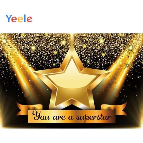 Superstar Golden Polka Dots Shiny Glitter Light Carnival Party Baby Birthday Backdrop Vinyl Photography Background Photophone